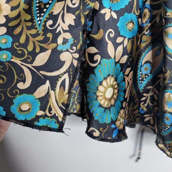 Vintage y2k self esteem paisley print satin tie back babydoll preppy going out - Picture 3 of 7